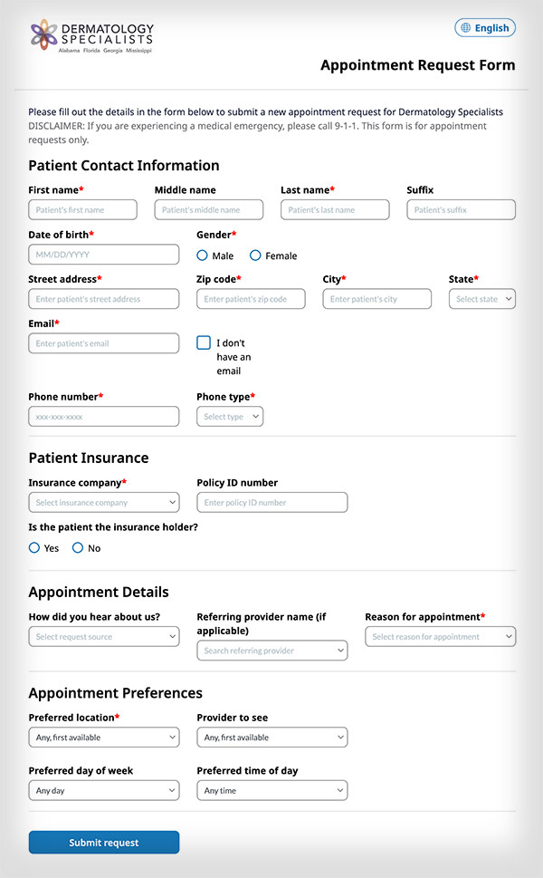 make an appointment form